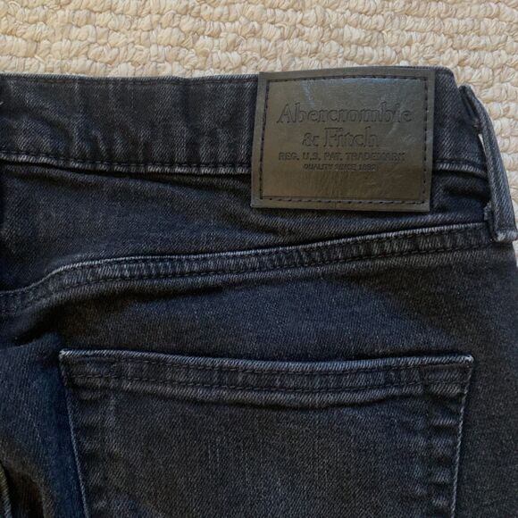A&F Rustin Athletic Skinny Black Jeans 30x30 - Picture 5 of 9